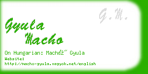 gyula macho business card